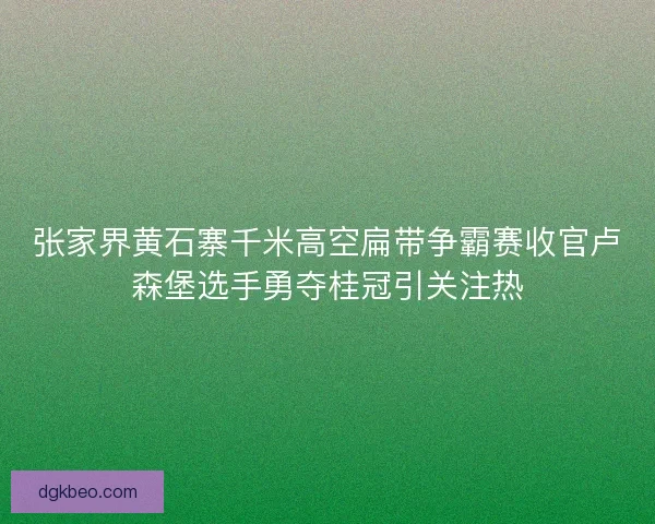 张家界黄石寨千米高空扁带争霸赛收官卢森堡选手勇夺桂冠引关注热